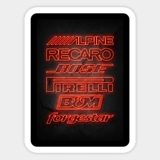 Neon Car Sponsors Sticker